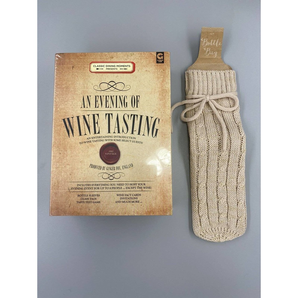 An Evening Of Wine Tasting - Ginger Fox - W/ Wine Bottle Holder Cover Sealed